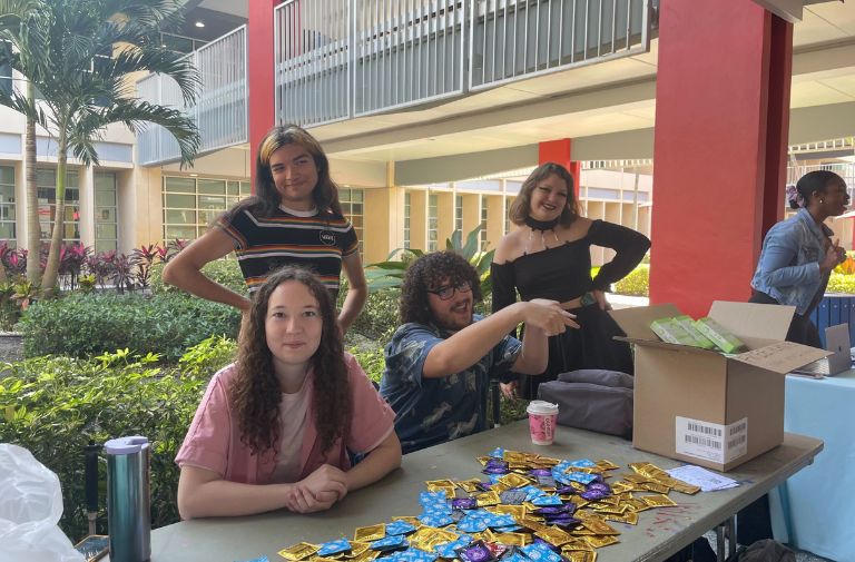 Members of Solidarity teamed up with Advocates for Youth to provide free contraceptive options during the week of Valentine’s Day. Photo courtesy of @sol.fau on Instagram.
