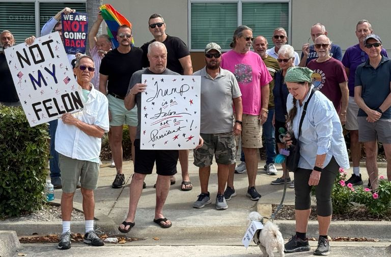 Protesters Gather in Wilton Manors to Oppose Trump Policies | WATCH