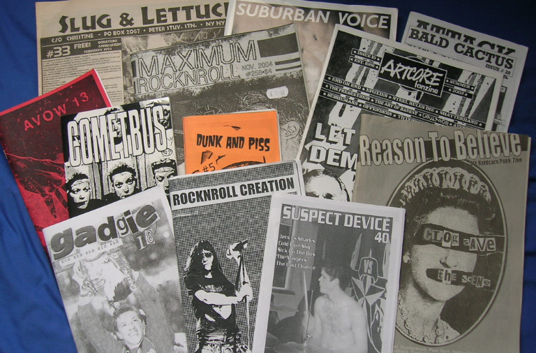 Zines. Photo by Burn_the_asylum, via Wikipedia Commons.